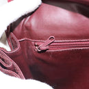 CELINE C Sulky Shoulder Bag Canvas Leather Red Gold Auth 162769-20