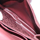 CELINE C Sulky Shoulder Bag Canvas Leather Red Gold Auth 162769-22