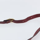 CELINE C Sulky Shoulder Bag Canvas Leather Red Gold Auth 162769-8