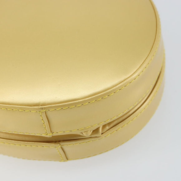 LOEWE Chain Shoulder Bag Leather Yellow Gold Auth 162771