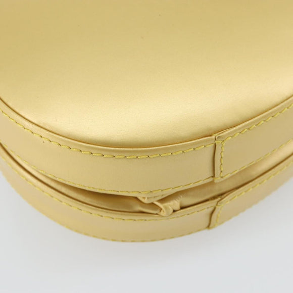 LOEWE Chain Shoulder Bag Leather Yellow Gold Auth 162771