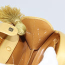 LOEWE Chain Shoulder Bag Leather Yellow Gold Auth 162771-18