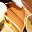 LOEWE Chain Shoulder Bag Leather Yellow Gold Auth 162771-20