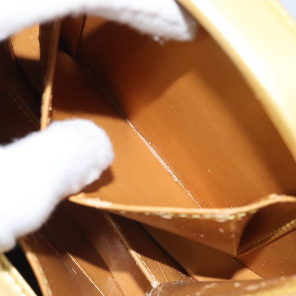 LOEWE Chain Shoulder Bag Leather Yellow Gold Auth 162771