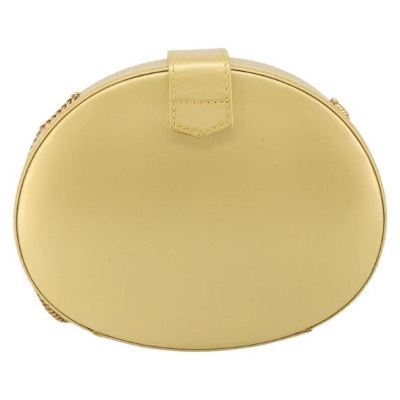 LOEWE Chain Umhängetasche Leder Gelbgold Auth 162771