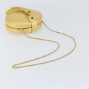 LOEWE Chain Umhängetasche Leder Gelbgold Auth 162771-7
