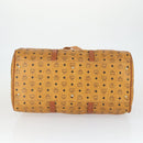 MCM Logogram Vicetos Boston Bag PVC 2way Brown Gold Auth 162772-11