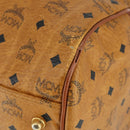 MCM Logogram Vicetos Boston Bag PVC 2way Brown Gold Auth 162772-12