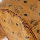 MCM Logogram Vicetos Boston Bag PVC 2way Brown Gold Auth 162772-13