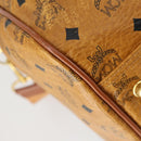 MCM Logogram Vicetos Boston Bag PVC 2way Brown Gold Auth 162772-15