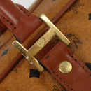 MCM Logogram Vicetos Boston Bag PVC 2way Brown Gold Auth 162772-16