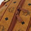 MCM Logogram Vicetos Boston Bag PVC 2way Brown Gold Auth 162772-17