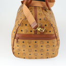 MCM Logogram Vicetos Boston Bag PVC 2way Brown Gold Auth 162772-5