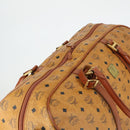 MCM Logogram Vicetos Boston Bag PVC 2way Brown Gold Auth 162772-6