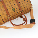 MCM Logogram Vicetos Boston Bag PVC 2way Brown Gold Auth 162772-7