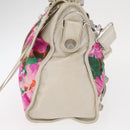 BALENCIAGA Giant City Bag Leather Nylon 2way White Silver 173084 Auth 162774V-4