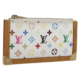LOUIS VUITTON Multicolor Pochette Cles Coin Purse White M92655 LV Auth 162776V