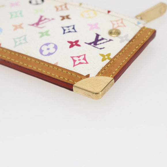 LOUIS VUITTON Multicolor Pochette Cles Coin Purse White M92655 LV Auth 162776V