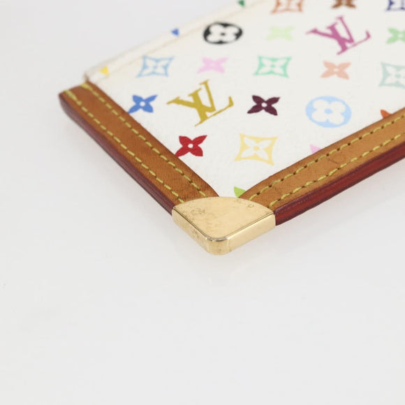 LOUIS VUITTON Multicolor Pochette Cles Coin Purse White M92655 LV Auth 162776V