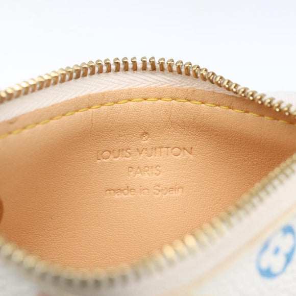 LOUIS VUITTON Multicolor Pochette Cles Coin Purse White M92655 LV Auth 162776V