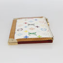 LOUIS VUITTON Multicolor Pochette Cles Coin Purse White M92655 LV Auth 162776V-3