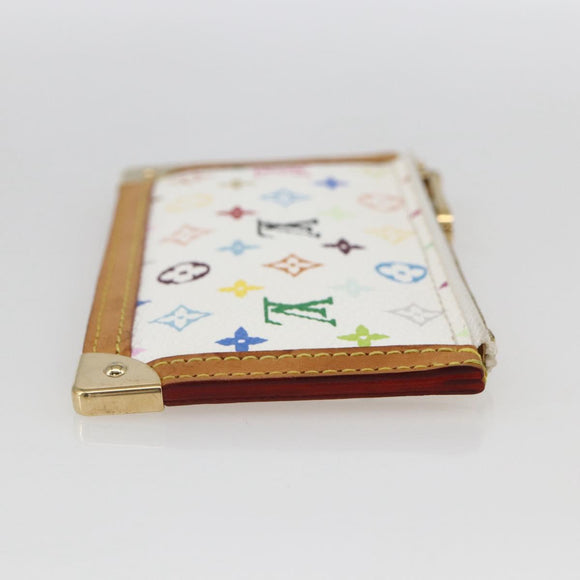 LOUIS VUITTON Multicolor Pochette Cles Coin Purse White M92655 LV Auth 162776V