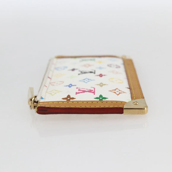 LOUIS VUITTON Multicolor Pochette Cles Coin Purse White M92655 LV Auth 162776V