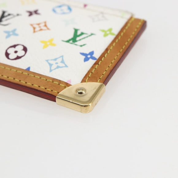 LOUIS VUITTON Multicolor Pochette Cles Coin Purse White M92655 LV Auth 162776V