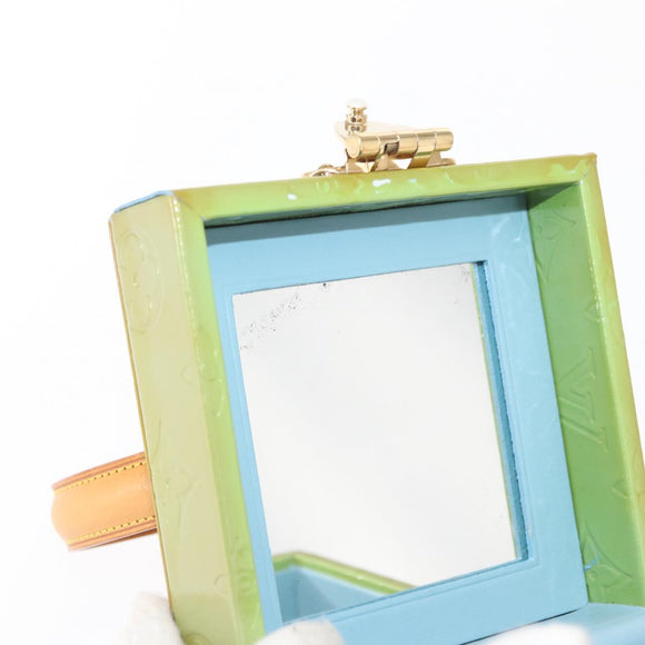 LOUIS VUITTON Monogram Vernis Bleecker Pouch Baby Blue M91003 LV Auth 162777