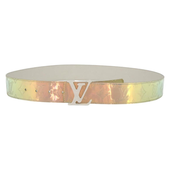 LOUIS VUITTON Monogram Prism Ceinture LV Shape Belt Silver M0219 LV Auth 162778V