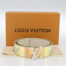 LOUIS VUITTON Monogram Prism Ceinture LV Shape Belt Silver M0219 LV Auth 162778V-12