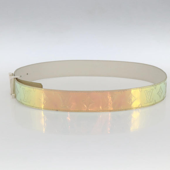 LOUIS VUITTON Monogram Prism Ceinture LV Shape Belt Silver M0219 LV Auth 162778V
