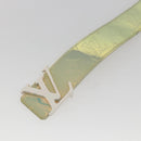 LOUIS VUITTON Monogram Prism Ceinture LV Shape Belt Silver M0219 LV Auth 162778V-5