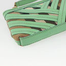 BURBERRY Nova Check Shoulder Bag PVC Green Gold Auth 162781V-13