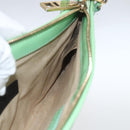 BURBERRY Nova Check Shoulder Bag PVC Green Gold Auth 162781V-18