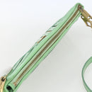 BURBERRY Nova Check Shoulder Bag PVC Green Gold Auth 162781V-6