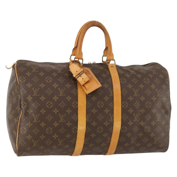 LOUIS VUITTON Monogram Keepall 50 Boston Bag M41426 LV Auth 162788