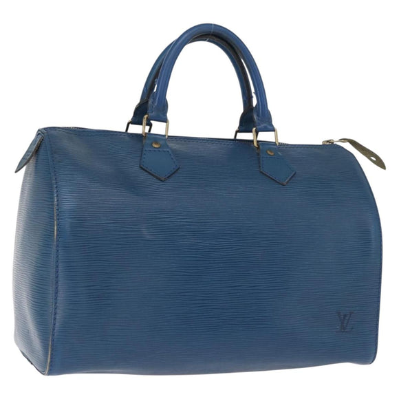 LOUIS VUITTON Epi Speedy 30 Hand Bag Toledo Blue M43005 LV Auth 162794