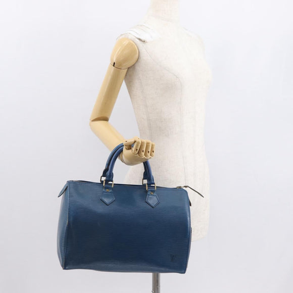 LOUIS VUITTON Epi Speedy 30 Hand Bag Toledo Blue M43005 LV Auth 162794