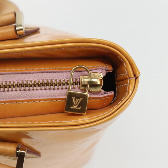LOUIS VUITTON Monogram Vernis Houston Hand Bag Rose M91054 LV Auth 162799