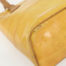 LOUIS VUITTON Monogram Vernis Houston Hand Bag Lime Yellow M91055 LV Auth 162800-14