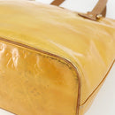 LOUIS VUITTON Monogram Vernis Houston Hand Bag Lime Yellow M91055 LV Auth 162800-15