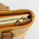 LOUIS VUITTON Monogram Vernis Houston Hand Bag Lime Yellow M91055 LV Auth 162800-17