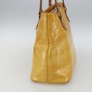 LOUIS VUITTON Monogram Vernis Houston Hand Bag Lime Yellow M91055 LV Auth 162800-3
