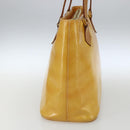 LOUIS VUITTON Monogram Vernis Houston Hand Bag Lime Yellow M91055 LV Auth 162800-4