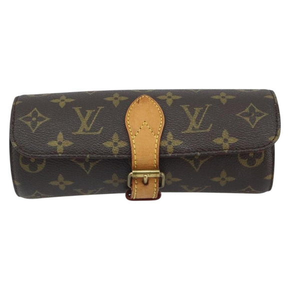 LOUIS VUITTON Monogram Etui3 Montor Accessory Case M47530 LV Auth 162810