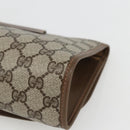 GUCCI GG Supreme Web Sherry Line Clutch Bag PVC Beige Gold 89 01 030 Auth 162811-14