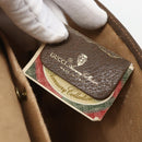 GUCCI GG Supreme Web Sherry Line Clutch Bag PVC Beige Gold 89 01 030 Auth 162811-11