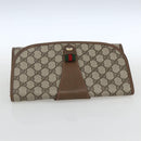 GUCCI GG Supreme Web Sherry Line Clutch Bag PVC Beige Gold 89 01 030 Auth 162811-5