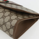 GUCCI GG Supreme Web Sherry Line Clutch Bag PVC Beige Gold 89 01 030 Auth 162811-7